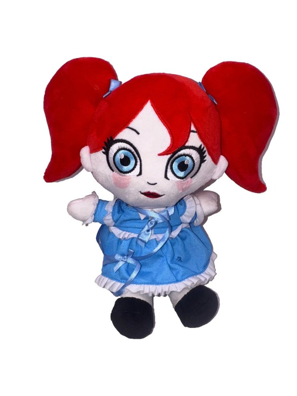 Poppy Playtime 10" Poppy Doll Plush Horror Phatmojo Red Hair PigTale Blue Dress